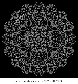Mandala pattern white doodles sketch good mood