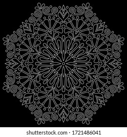 Mandala pattern white doodles sketch good mood