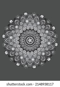 Patrón de Mandala doodles blancos boceto buen humor, ilustración vectorial