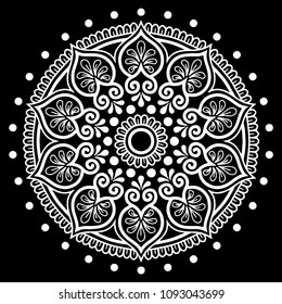 Mandala pattern white good mood