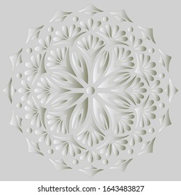 Mandala pattern white gradient good mood. Good for creative and greeting cards, posters, flyers, banners and covers.