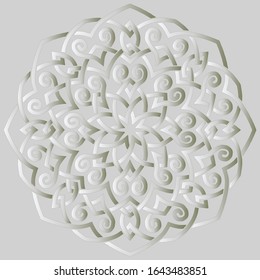 Mandala pattern white gradient good mood. Good for creative and greeting cards, posters, flyers, banners and covers.