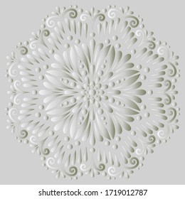 Mandala pattern white gradient good mood. Good for creative and greeting cards, posters, flyers, banners and covers.