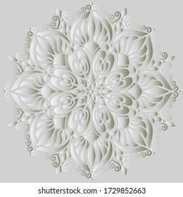 Mandala pattern white gradient good mood. Good for creative and greeting cards, posters, flyers, banners and covers