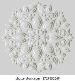 Mandala pattern white gradient good mood. Good for creative and greeting cards, posters, flyers, banners and covers