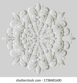 Mandala pattern white gradient good mood. Good for creative and greeting cards, posters, flyers, banners and covers
