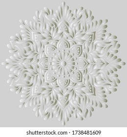 Mandala pattern white gradient good mood. Good for creative and greeting cards, posters, flyers, banners and covers