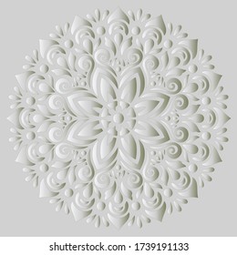 Mandala pattern white gradient good mood. Good for creative and greeting cards, posters, flyers, banners and covers