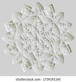 Mandala pattern white gradient good mood. Good for creative and greeting cards, posters, flyers, banners and covers