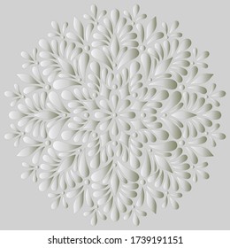 Mandala pattern white gradient good mood. Good for creative and greeting cards, posters, flyers, banners and covers