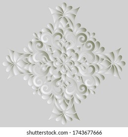 Mandala pattern white gradient good mood. Good for creative and greeting cards, posters, flyers, banners and covers