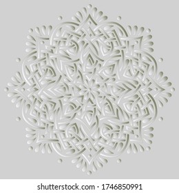Mandala pattern white gradient good mood. Good for creative and greeting cards, posters, flyers, banners and covers