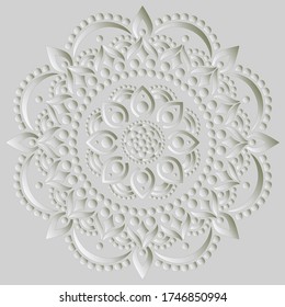 Mandala pattern white gradient good mood. Good for creative and greeting cards, posters, flyers, banners and covers