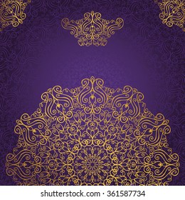 Mandala pattern,background. Vintage decorative ornament,background. East,Islam, Arabic,Indian,ottoman motifs,revival swirling.Gold,violet Abstract Tribal,ethnic texture.Orient,symmetry lace,wallpaper