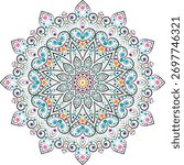 Mandala, Patterned Art Illustration for Colorful Wallpaper, Decor, Textile, and Background