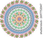 Mandala, Patterned Art Illustration for Colorful Wallpaper, Decor, Textile, and Background