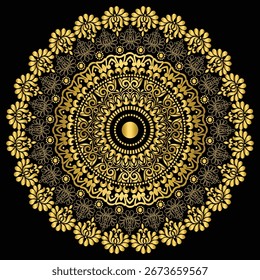 Mandala, ilustración de arte estampado para Fondo de pantalla colorido, decoración, textil y fondo