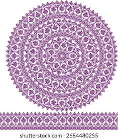 Mandala, gemusterte Kunstgrafik für bunte Tapeten, Dekor, Textilien und Hintergrund