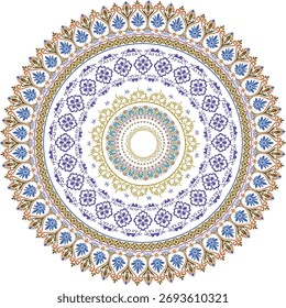 Mandala, Patterned Art Illustration for Colorful Wallpaper, Decor, Textile, and Background