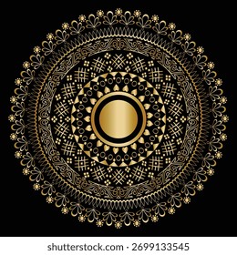 Mandala, gemusterte Kunstgrafik für bunte Tapeten, Dekor, Textilien und Hintergrund