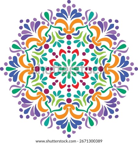 Mandala, Patterned Art Illustration for Colorful Wallpaper, Decor, Textile, and Background