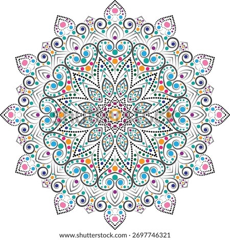 Mandala, Patterned Art Illustration for Colorful Wallpaper, Decor, Textile, and Background