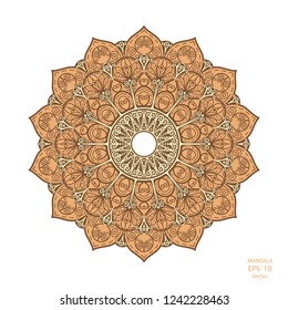 Mandala pattern.Ornament of flowers in color