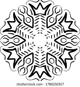 Mandala patterns for greeting card, case print, etc. Abstract Diwali pattern black and white. Vector illustration