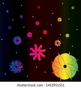 Mandala patterns look like planets in space for backgrounds, wallpapers, textiles and decorations
