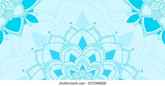 Mandala patterns on blue background illustration