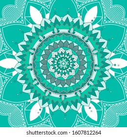 Mandala patterns on blue background illustration