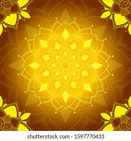 Mandala patterns on brown background illustration