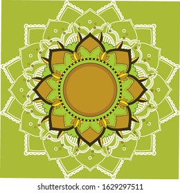 Mandala patterns on green background illustration