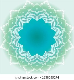 Mandala patterns on green background illustration