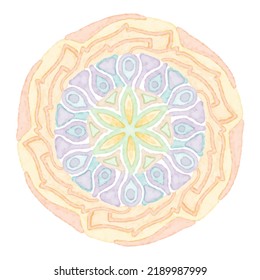 Mandala patterns on isolated background, Elegant colorful mandala background vector. Beautiful wallpaper HD splash watercolor multicolor