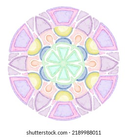 Mandala patterns on isolated background, Elegant colorful mandala background vector. Beautiful wallpaper HD splash watercolor multicolor