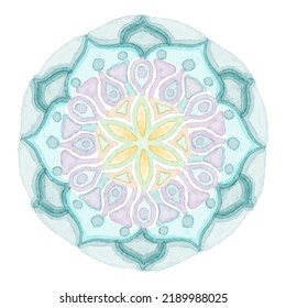 Mandala patterns on isolated background, Elegant colorful mandala background vector. Beautiful wallpaper HD splash watercolor multicolor