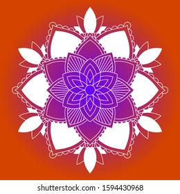 Mandala patterns on orange background illustration