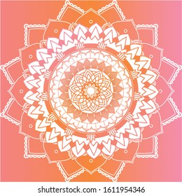 Mandala patterns on orange background illustration