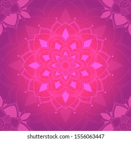 Mandala patterns on pink background illustration