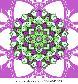 Mandala patterns on pink background illustration