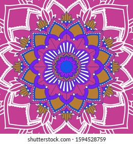 Mandala patterns on pink background illustration