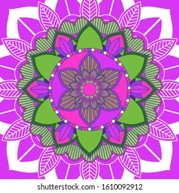 Mandala patterns on pink background illustration