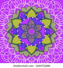 Mandala patterns on pink background illustration