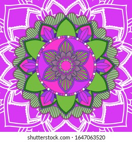 Mandala patterns on pink background illustration