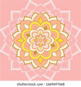 Mandala patterns on pink background illustration