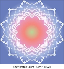 Mandala patterns on purple background illustration