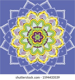 Mandala patterns on purple background illustration