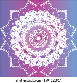 Mandala patterns on purple background illustration