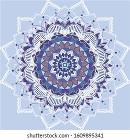 Mandala patterns on purple background illustration